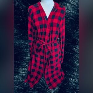Red and Black Buffalo Plaid Robe